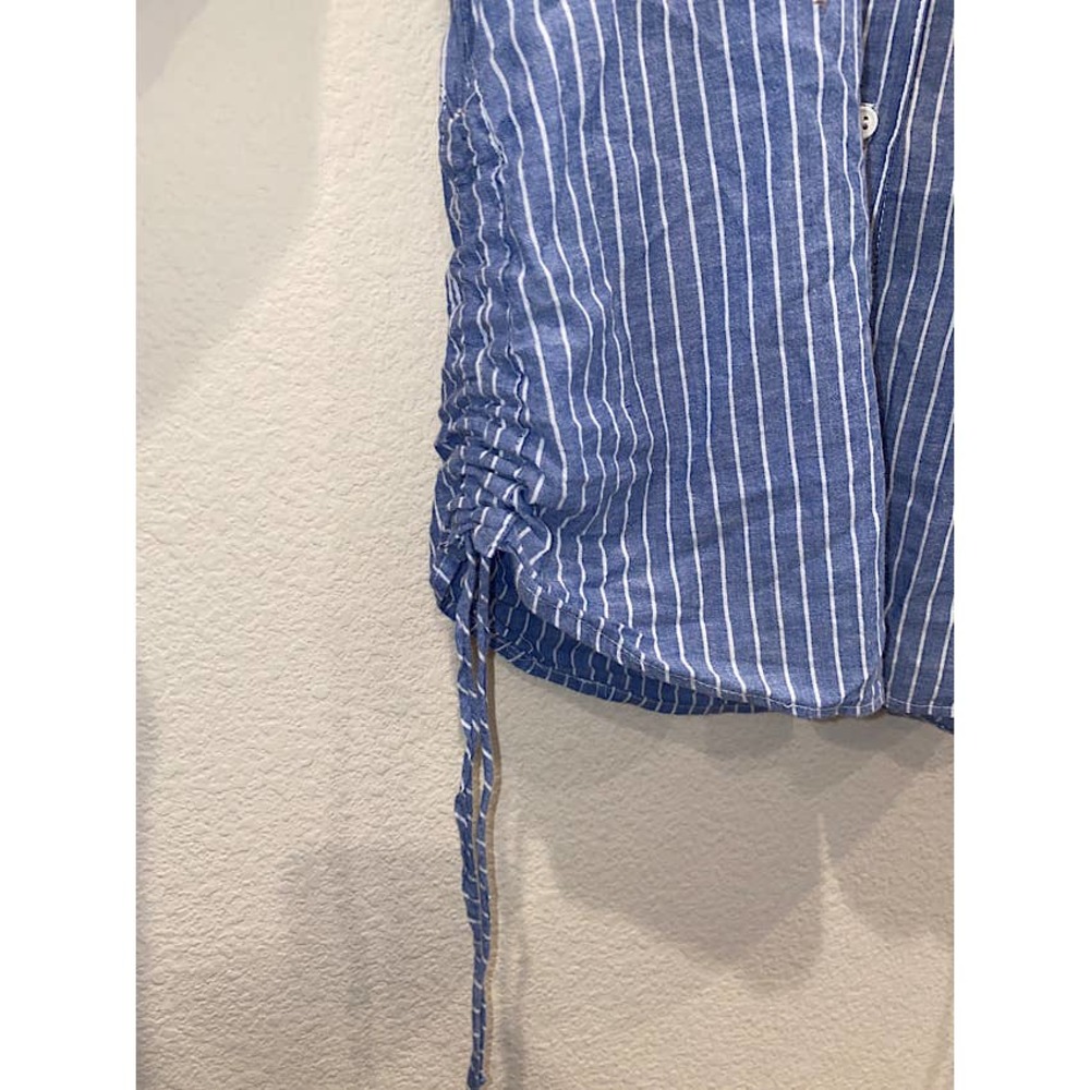 Rails Blouse Button Front Cotton Side Tie Ruching… - image 2